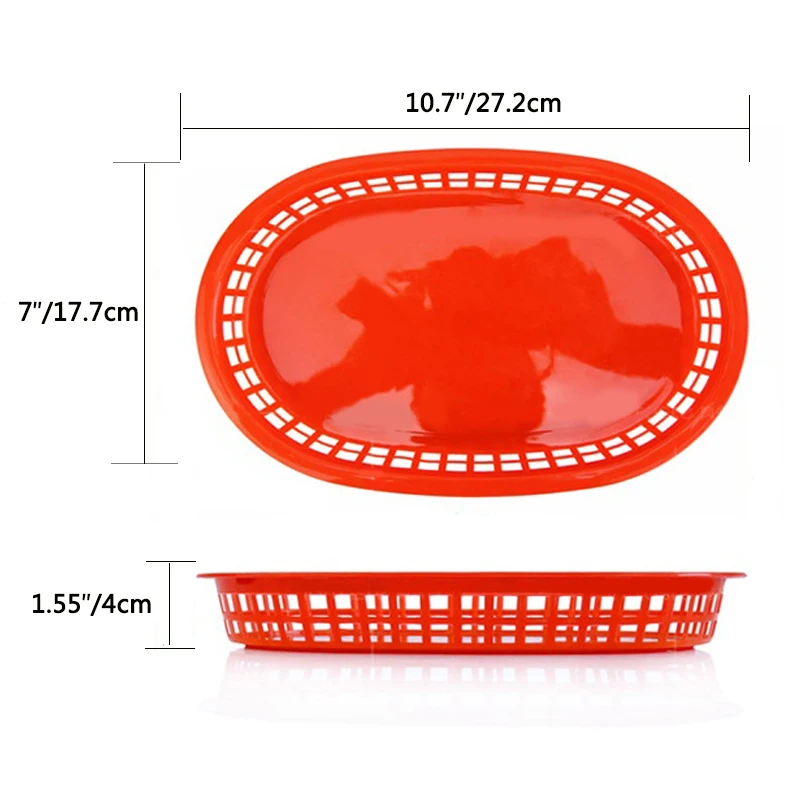 Plastic Fast Food Tray Large BBQ Deli Platter Basket set Burger Serving Tray Restaurant Bread Picnic BBQ Accessories