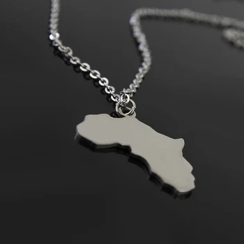 

Hot Sell Stainless Steel Africa Map Pendant Necklace Charm Jewelry Statement Necklace Hiphop Cool Item For Men Women Wholesale