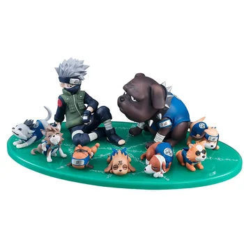 

9pcs/lot Naruto Young Kakashi And Ninja Dog PVC Toys Model Hatake Kakashi Juguetes Dolls For kids Best Gifts Action Figure WX278