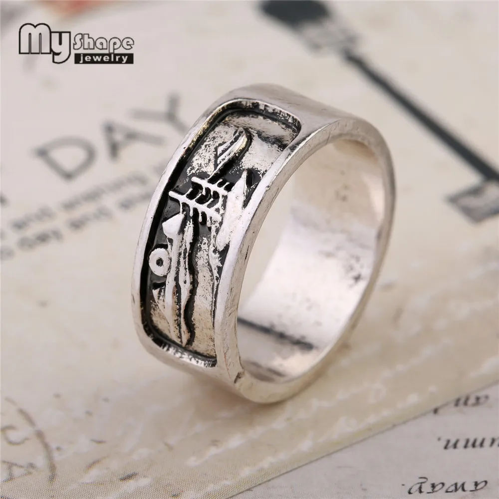 

My Shape Antique Siver Viking Adventure Pendant Rings Camping Ring Men's Fingle Jewelry Forest Punk Styles