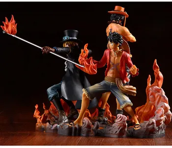 

3pcs Comic Anime One Piece Monkey D Luffy Portgas D Ace Sabo 3 DXF Brother Hood II Figure Model Toys