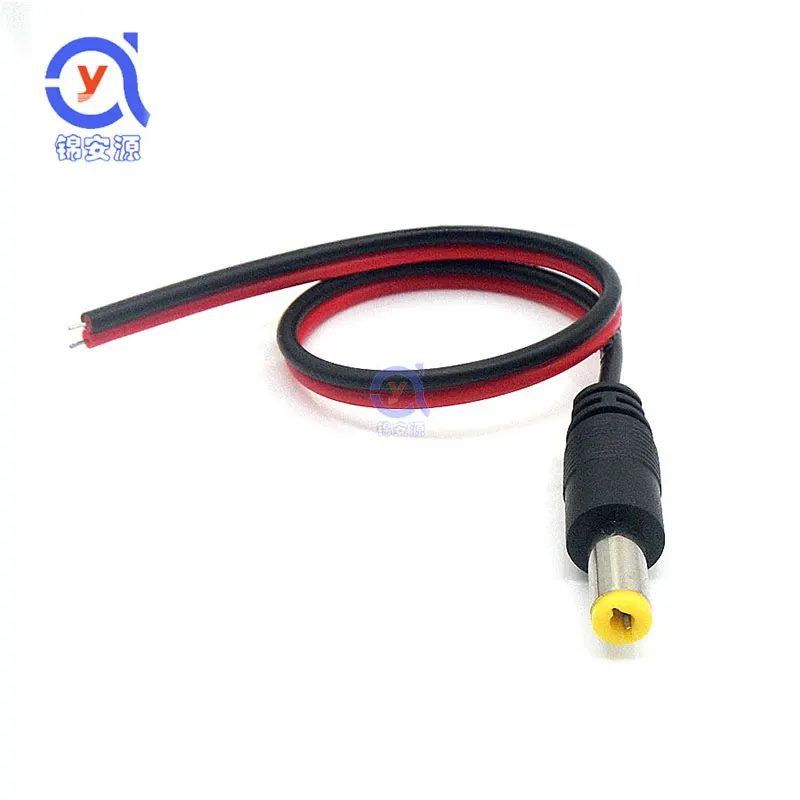 

10pcs Pure copper core DC power line monitoring camera power connector red and black head line centralized power supply male to