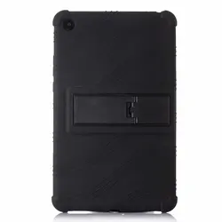 Soft Silicone Shockproof Kids Case with Stand Holder for Xiaomi MiPad 4 - Cute and Durable 8.0 Inch Protective Cover (Black)
