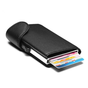 

BISI GORO 2019 New style Unisex Business Card Holder RFID Metal Wallet Antitheft Wallet Card Case Aluminium Credit Card Case