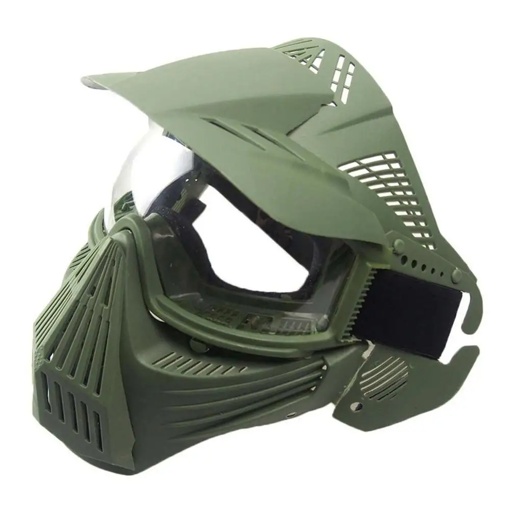 TF Полнолицевая пейнтбольная маска, линза, тактическая маска, военная армейская съемка, охотничье защитное оборудование, Airsoft Wargame Masks - Цвет: OD
