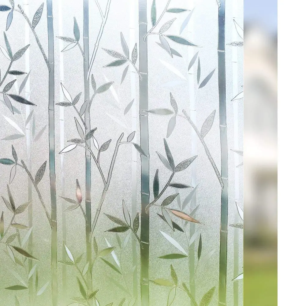 

75/90x300cm 3D Privacy No Glue Static Window Cling Glass Film Bamboo Frosted Static Cling Vinyl Decorative Window Sticker