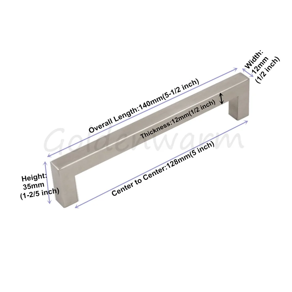 Brushed Stainless Steel Silver Cabinet Handles Goldenwarm Lsj12bss