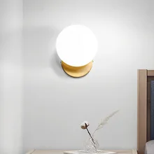 Luminaria Скандинавский современный спальня wandlamp прикроватный настенный светильник светильники стеклянный шарообразный абажур гостиная светодиодный настенный светильник