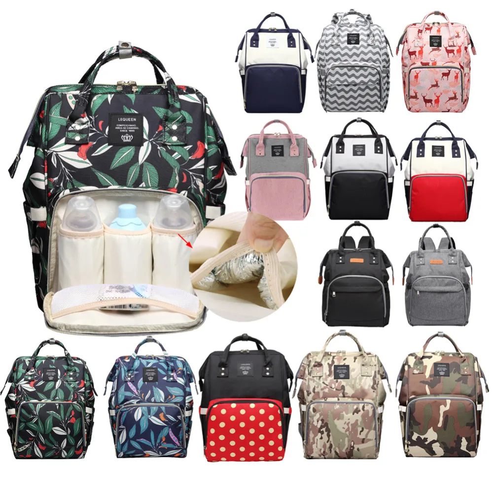 

LEQUEEN Fashion Mummy Maternity Diaper Bag Large Nursing Bag Travel Backpack Designer Stroller Baby Bag Nappy Backpack