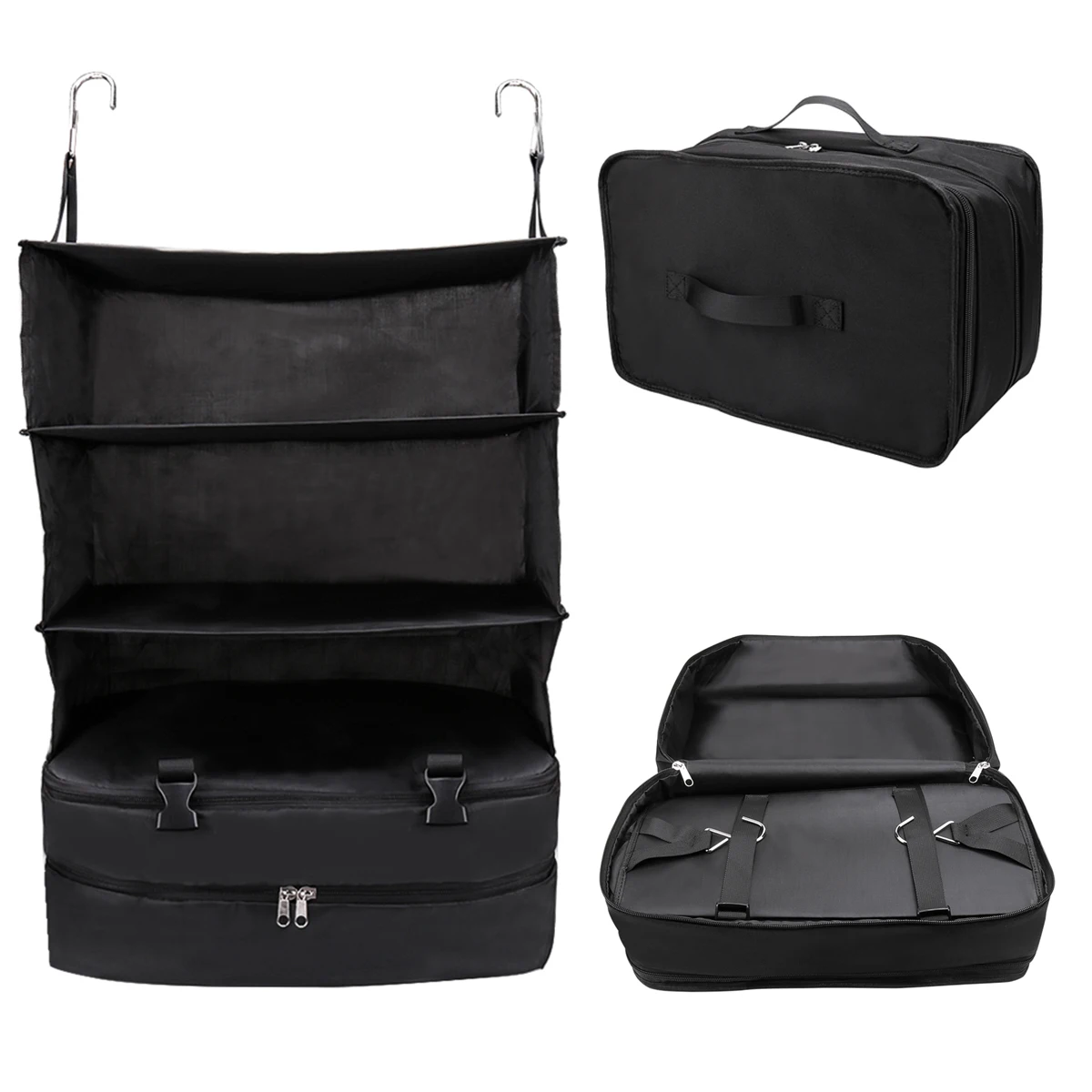 

FGGS New 3 layer Bag multi-function folding travel bag luggage bag lazy bag Mezzanine zipper storage bag hanging organizer