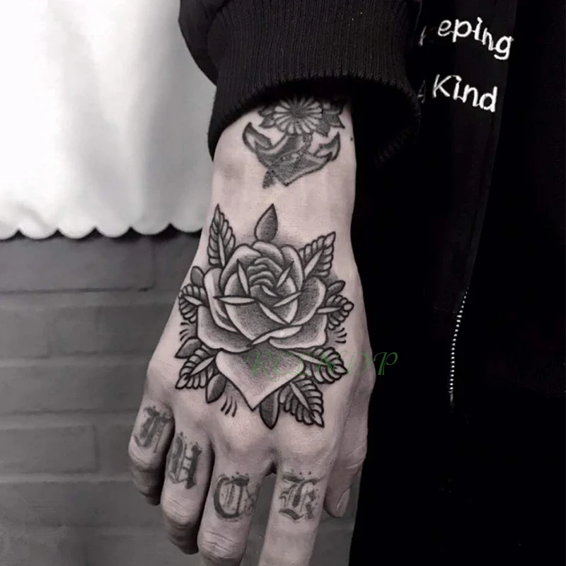 Водостойкая временная татуировка наклейка роза цветок временная татуировка персональная флэш-тату рука ноги назад Тато для девушек