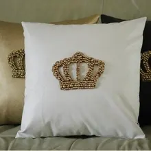 327# креативный ПУ ручной работы шитье императорская корона из бисера Роскошный чехол для подушки без наполнения диван-кровать домашняя комната Dec