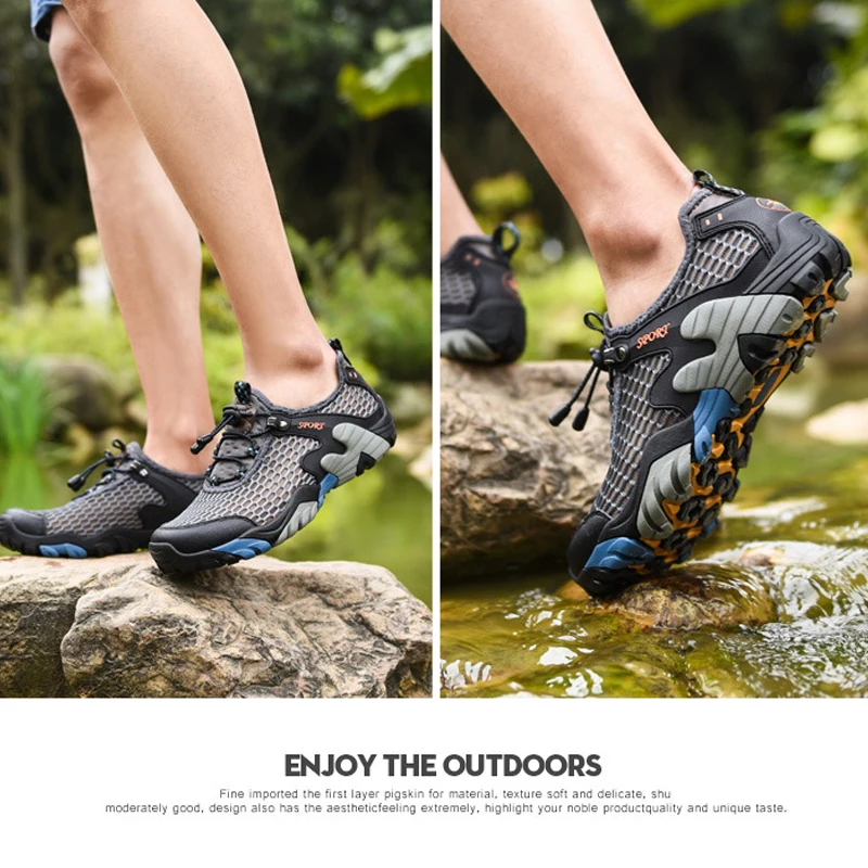 Мужские дышащие кроссовки Aqua Shoes спортивная обувь болотная для походов и