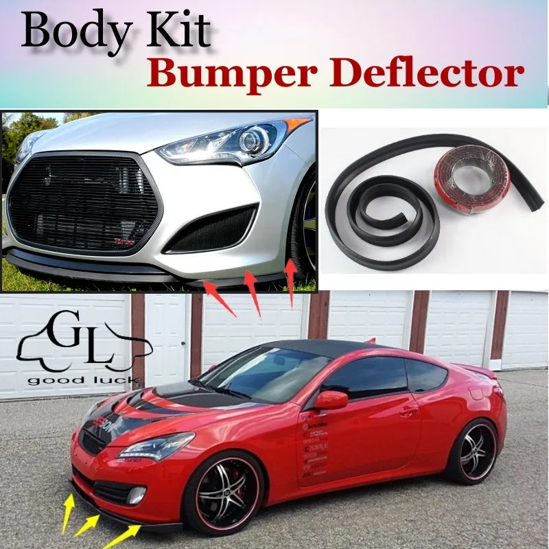 For Hyundai Genesis Coupe Bumper Lip Front Spoiler Deflector For TOPGEAR Friends Car Tuning Body Kit Strip Skirt