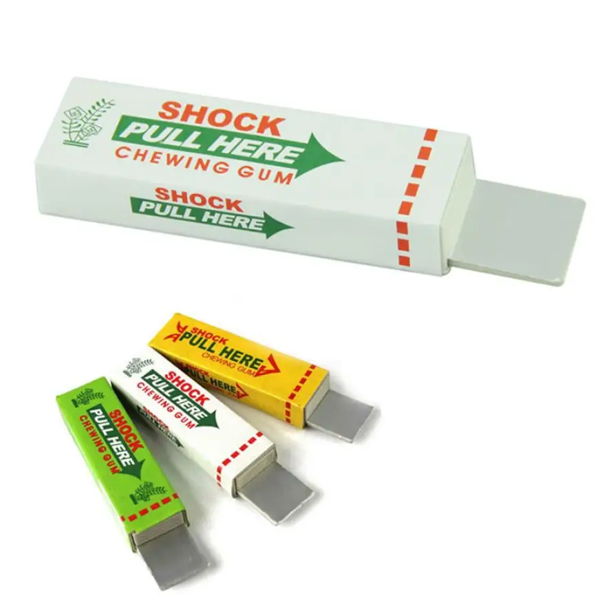 

#501Safety Trick Joke Toy Electric Shock Shocking funny Pull Head Chewing gum Gags & Practical Jokes novelty items free shipping