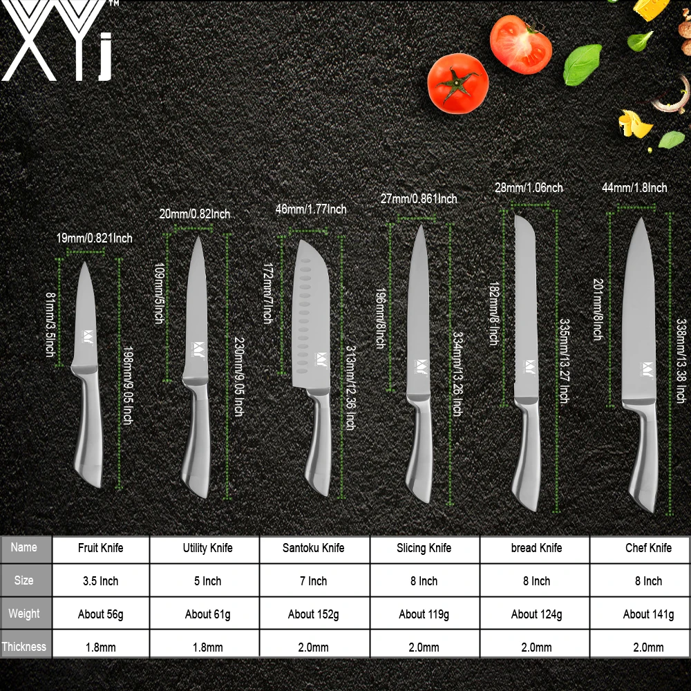 Preise XYj Edelstahl Küche Messer Set High Carbon Stahl Klinge Nicht slip Griff Messer Fleisch Fisch Obst Sushi Kochen zubehör