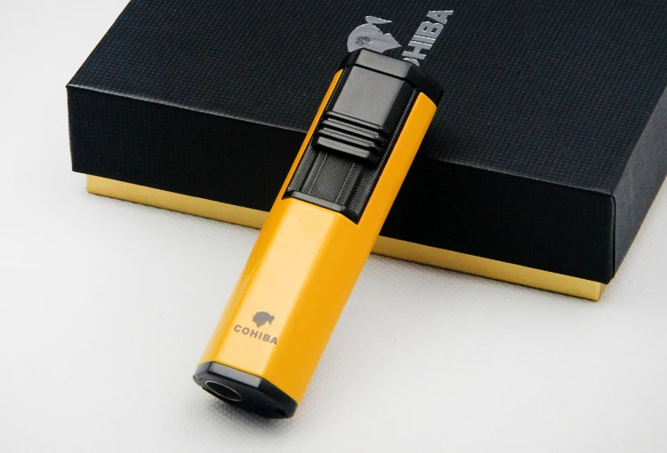 COHIBA зажигалка для Сигар Зажигалка с Фонарь ком струйное пламя и перфоратором
