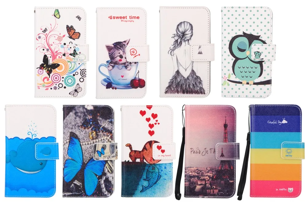 Чехол-книжка из искусственной кожи с мультяшным рисунком для Alcatel OneTouch Idol 3 (4 7) |