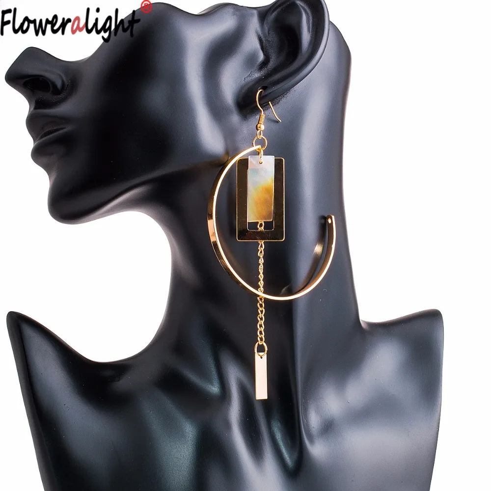 

Floweralight T Show Fashion Unique Semicircle Golden Dangle Earrings Women Accessories Handmade Earrings Jewelry EZ3070