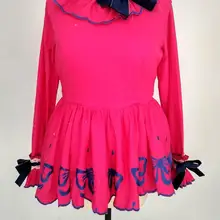 Модные платья falbala с высоким воротником и длинными рукавами, украшенные бантами и вышивкой пояса из велюра