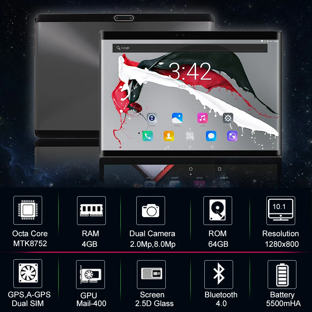 New Android 8.0 4G LTE 10 inch tablet pc Octa Core 4GB RAM 64GB ROM 8 Cores 1280*800 IPS 2.5D Glass Screen Tablets 10.1 Gift New Android 8.0 4G LTE 10 inch tablet pc Octa Core 4GB RAM 64GB ROM 8 Cores 1280*800 IPS 2.5D Glass Screen Tablets 10.1 Gift
