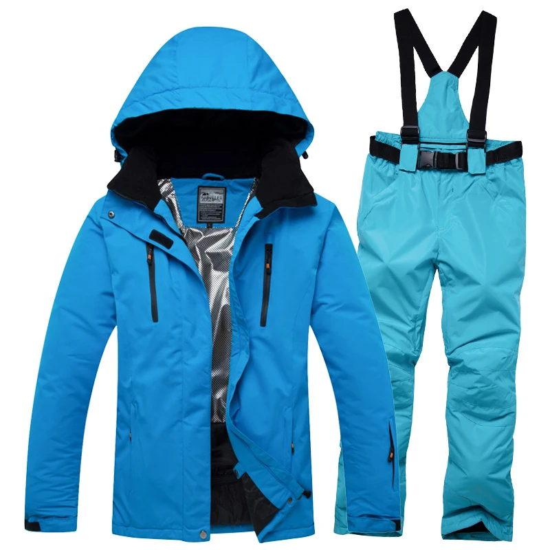Зимний лыжный костюм Для мужчин Для женщин высокое качество лыжная куртка и штаны Зимние теплые Водонепроницаемый ветрозащитный женский лыжный костюм s