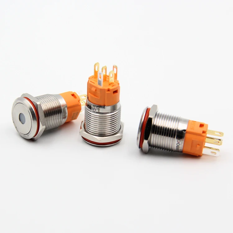 1PCS YT1015B 16 mm Metal Push Button Switch Automatic Reset Switch With