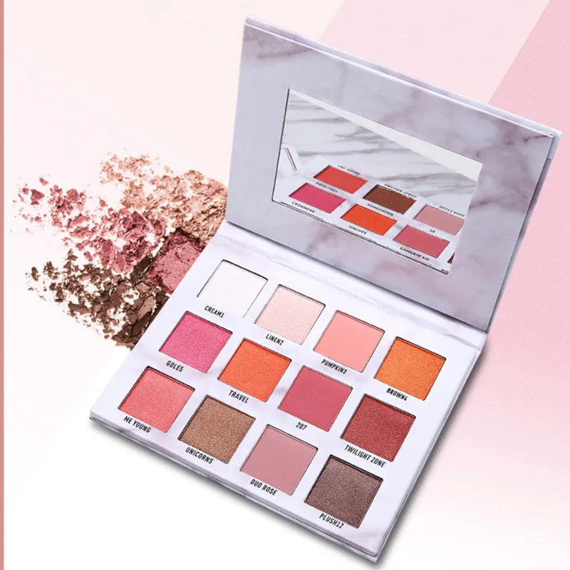 

Manufacturers low price hot marble eyeshadow tray twelve color matte eyeshadow pearl eye makeup smudge color