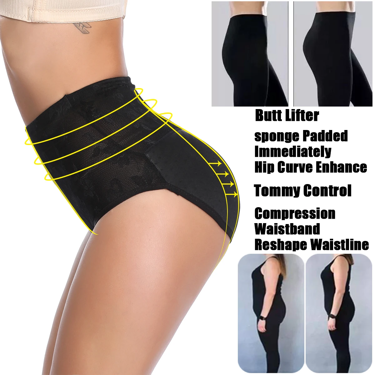Almohadillas de cadera Andalinge para mujer, faja moldeadora para levantar los glúteos con almohadillas para las caderas, faja moldeadora acolchada para realzar las caderas y aumentar el tamaño de los Almohadillas de cadera Andalinge para mujer, faja moldeadora para levantar los glúteos con almohadillas para las caderas, faja moldeadora acolchada para realzar las caderas y aumentar el tamaño de los