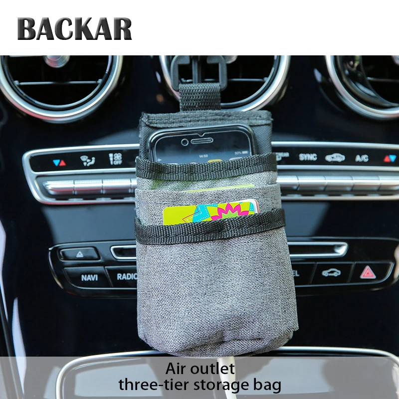 BACKAR Auto Car Air Outlet Bag Oxford Mobile Phone Holder
