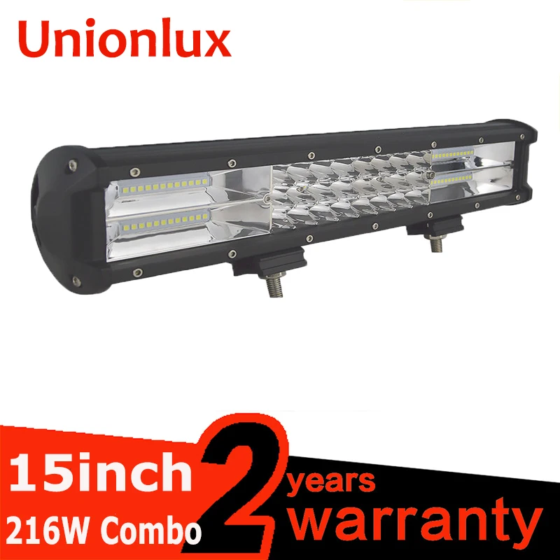 

15'' 7D 216w 3 Row LED Light Bar For Offroad Combo 4x4 4WD Atv UTV Suv Driving Motorcycle Light Truck Led Work Lights Auto Lamp