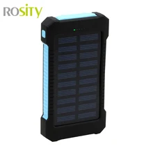 ROSITY Solar Power Bank Dual USB PowerBank 20000mAh External Battery Portable Charger BateriaExterna Pack for Mobile phone