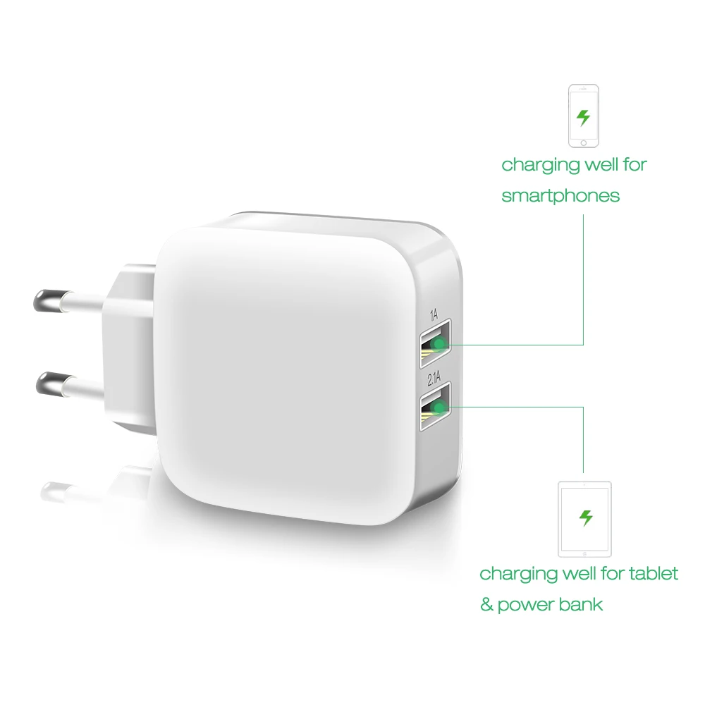 Suntaiho Smart Travel Dual USB Charger Adapter Wall Portable Mobile Phone Charger EU Plug For iPhone/Samsung/Xiaomi /iPad/Huawei Suntaiho Smart Travel Dual USB Charger Adapter Wall Portable Mobile Phone Charger EU Plug For iPhone/Samsung/Xiaomi /iPad/Huawei