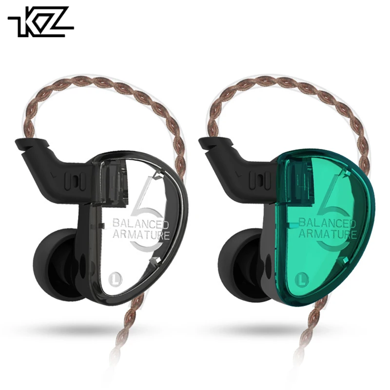 

KZ AS06 Headphones Wired Earphone 3BA Balanced Armature Drive Unit Detachable Detach 2Pin Cable Stereo Headset PK KZ ZS10 AS10