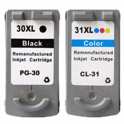 2 x востановленные картриджи для струйного принтера для Canon PG-30 CL-31 PG 30 CL 31 PG30 CL31 PIXMA iP1800 iP2600 MP140 MP210 MP470 MX300 MX310
