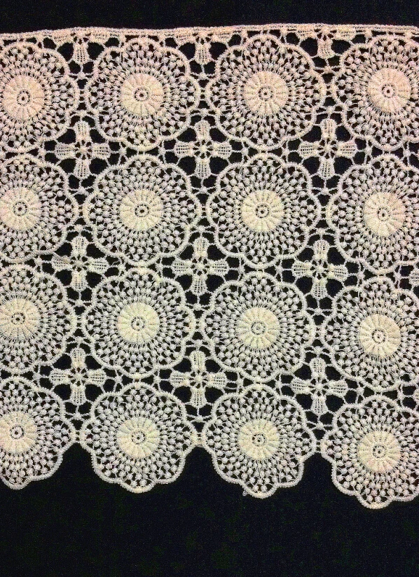

26cm wide milk fibre dyed yarn embroidery lace trim, XERYzx150422-4