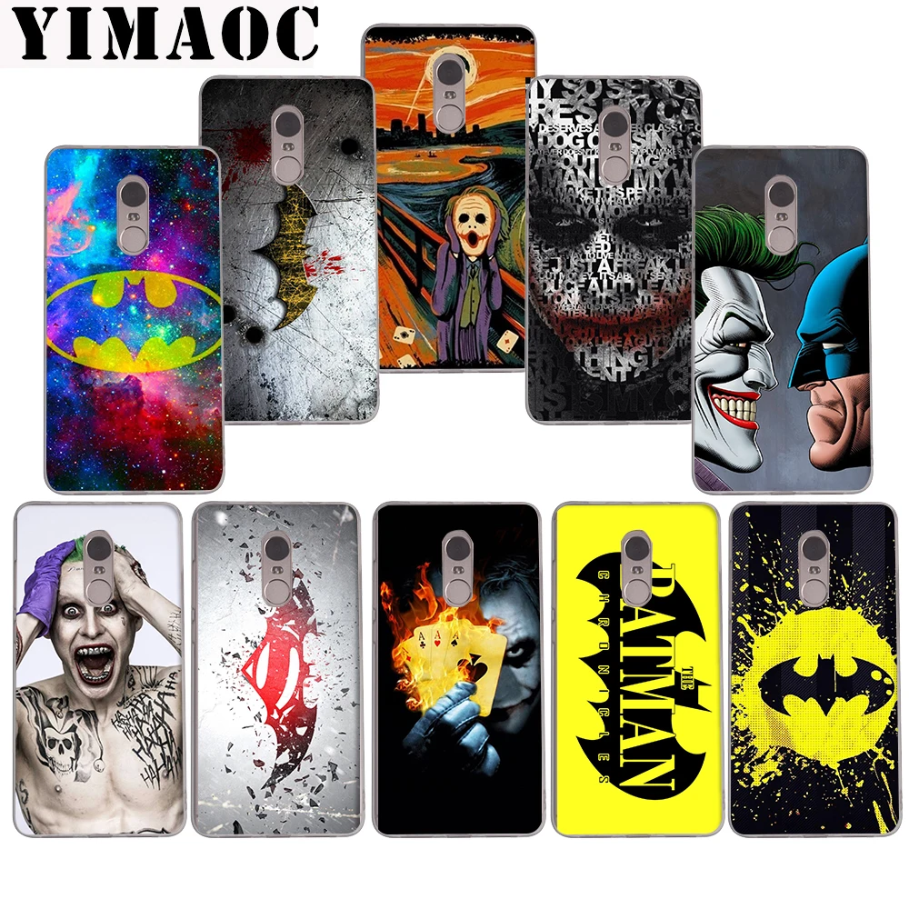 

YIMAOC Colourful Joker bat man Soft Case for Xiaomi Mi a1 a2 f1 6 8 lite se mix 2s Redmi 5 6 6a S2 Plus 5A Note 5 6 Pro 4 X