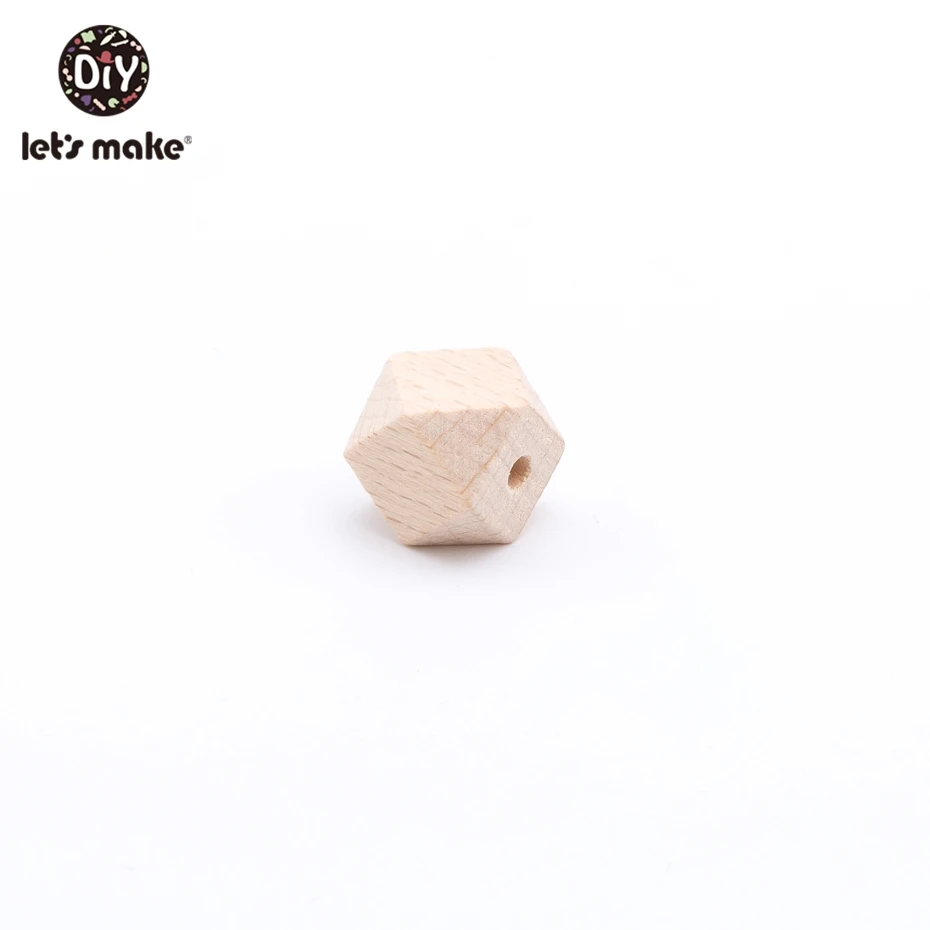 Contas de Madeira Brinquedos para o Bebê Brinquedo de Madeira do Bebê Letmake Fazer 16mm 20mm Hexágono Faia Dentição Faça Você Mesmo Brinquedos Chocalho Mordedor Mordedores s 100 pc 10 Cheap Mordedores p bebê