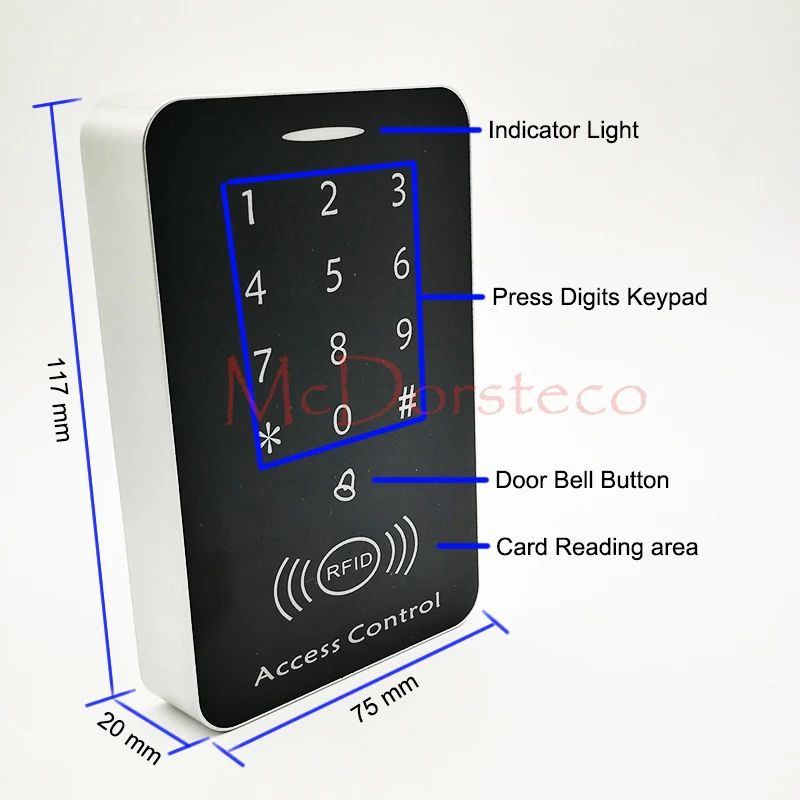 

High Sensitive Rfid Access Control System keypad Door Lock Controller 125khz card access control Door Security