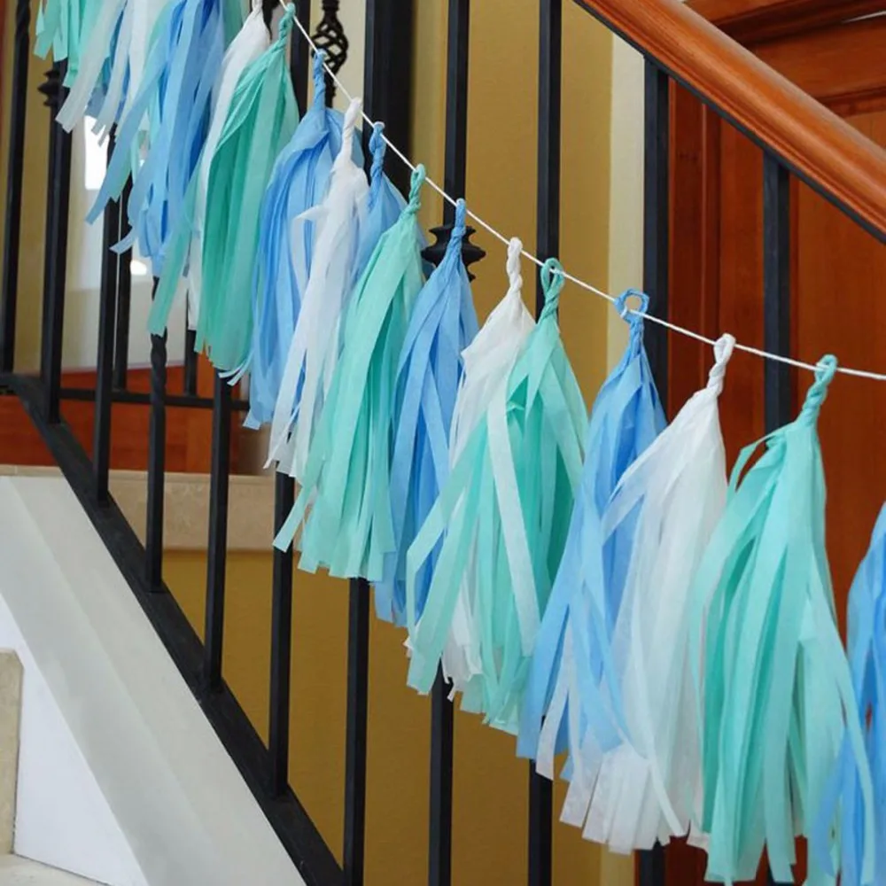 Pack of 5 pcs Tissue Paper Tassel Garland DIY Wedding Decorations Event