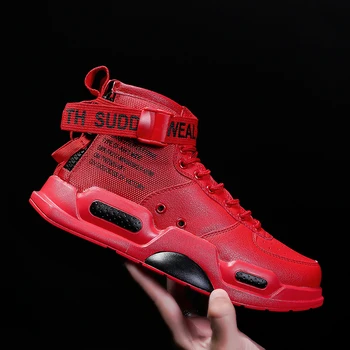 

Men's Outdoor Casual Boots Trend High tops Sneakers Fashion Sports Shoes Popular Red Hip Shoes zapatos de mujer 2019 Men