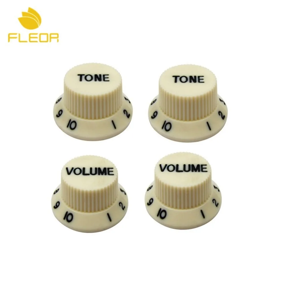 FLEOR 40pcs Beige Strat Guitar Knobs Volume Tone Speed Control Knobs