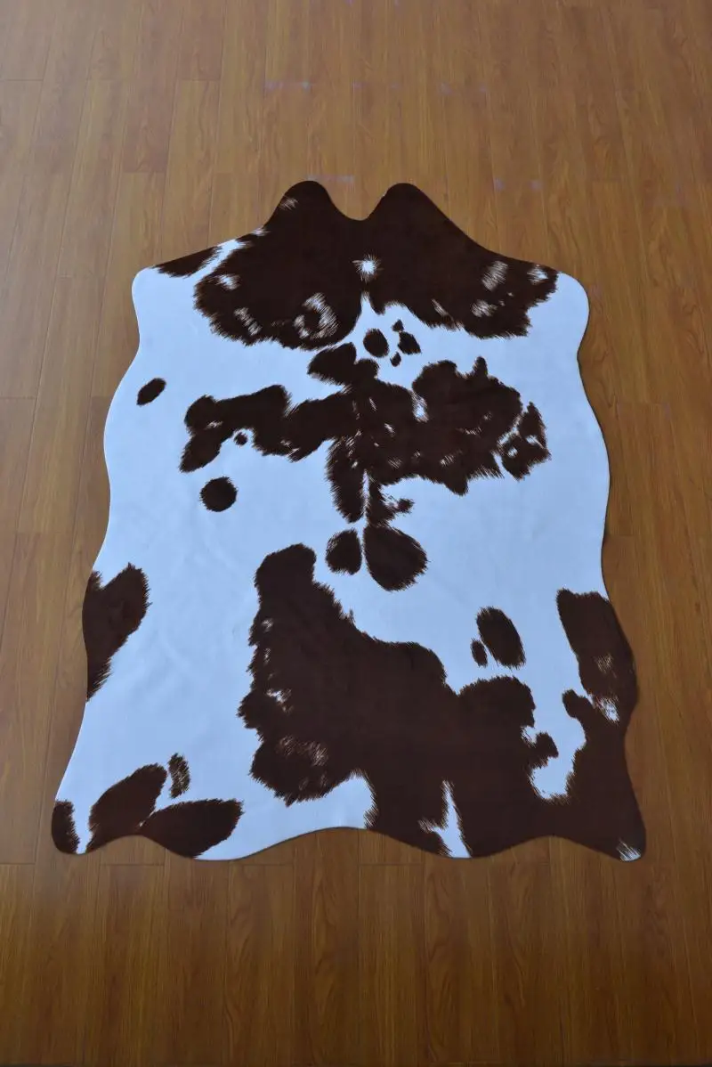 200X140 см коричневый креативный натуральная форма полиуретановый ковер из воловьей кожи Имитация кожаный коврик ковер из телячьей шкуры для украшения - Цвет: Белый