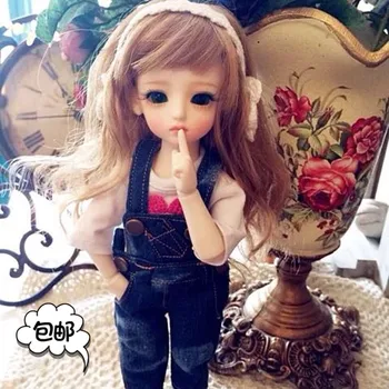 

Bjd wig sd doll bubble noodles 1/6 1/4 3 points high temperature wire / heat resistant wire long wavy hair