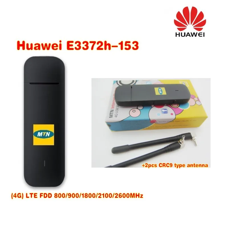 Открыл Huawei e3372h-153 LTE/4 г 150 Мбит/с USB Dongle+ 2 шт. 4 г CRC9 Антенны