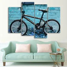 Современные HD печатных живопись на холсте украшения дома 4 Панель абстрактный велосипеды Плакаты Framework Гостиная стены Книги по искусству фотографии