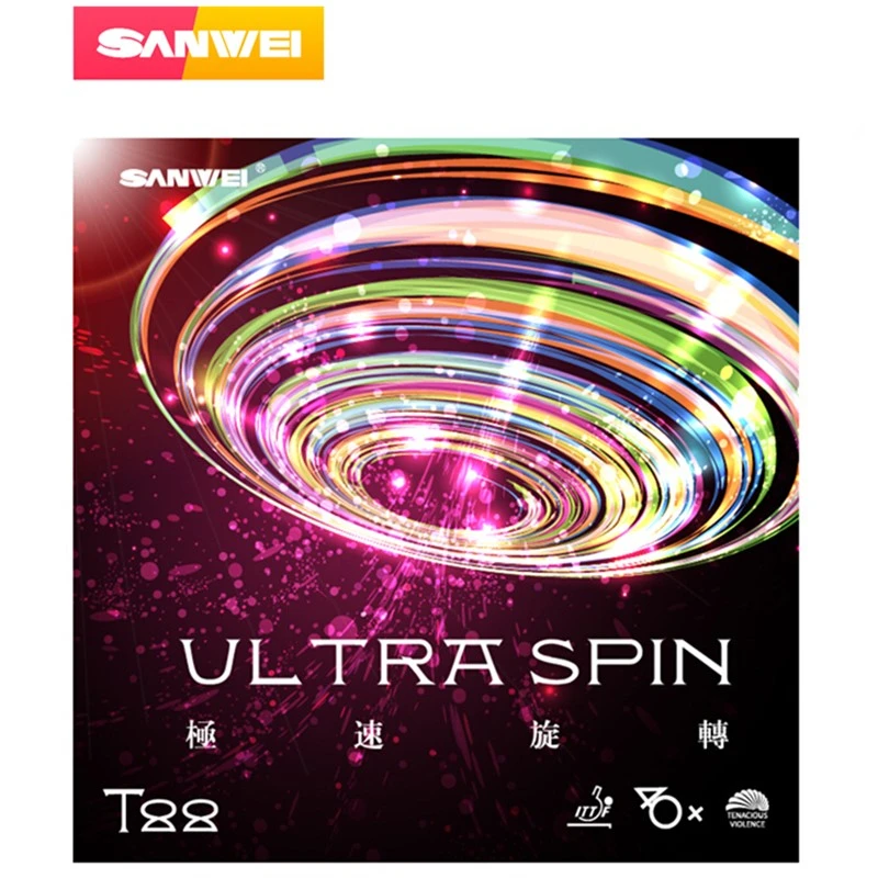 2 шт. каучук SANWEI для настольного тенниса T88 ULTRA Spin 40 + тренировка скорости с губкой