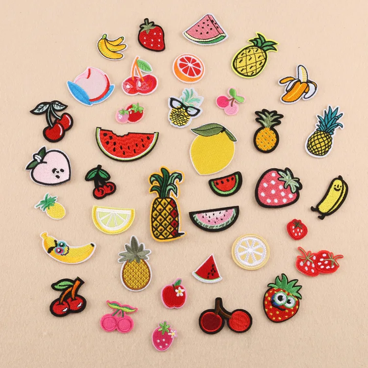 

Fruit Badges Embroidered Iron on Patch Child Clothes Hat Bag Shoes Decorations DIY Emblems Cute Colorful Sewing Logo