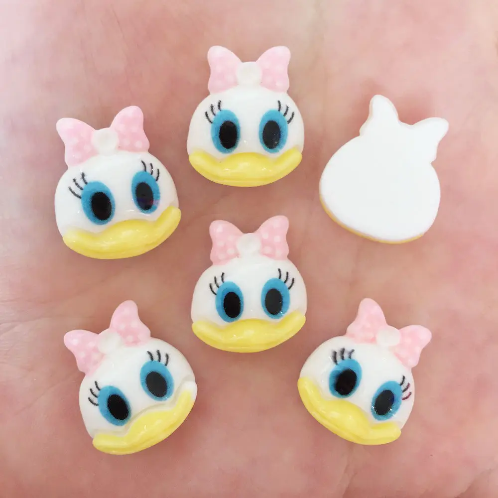 Resin Colorful Lovely Porcelain Daisy Duck Flatback Cabochon Stone Miniature Christmas Ornament DIY Scrapbook Figurines F659*2