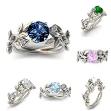 Женское цветочное кольцо, прозрачное ювелирное изделие, подарок на день рождения, Свадебные обручальные вечерние кольца